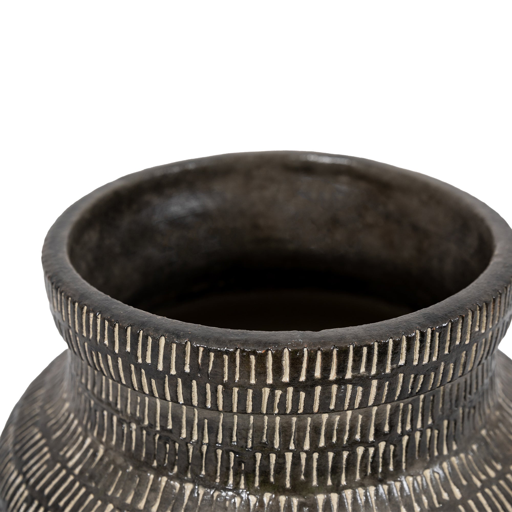 Benny Black Ceramic Vase Wide